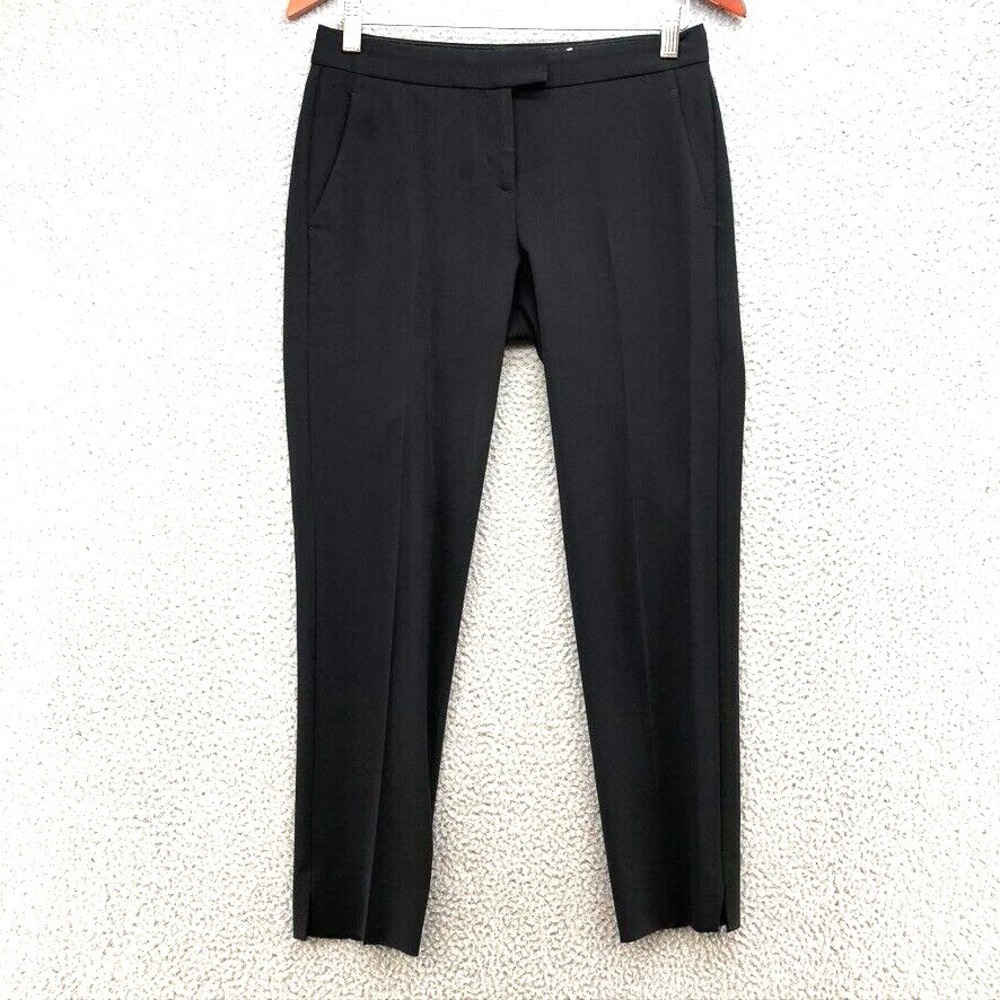 Theory Ibbey 2 Urban Dress Pants Womens 2 Black Business Minimalist Career